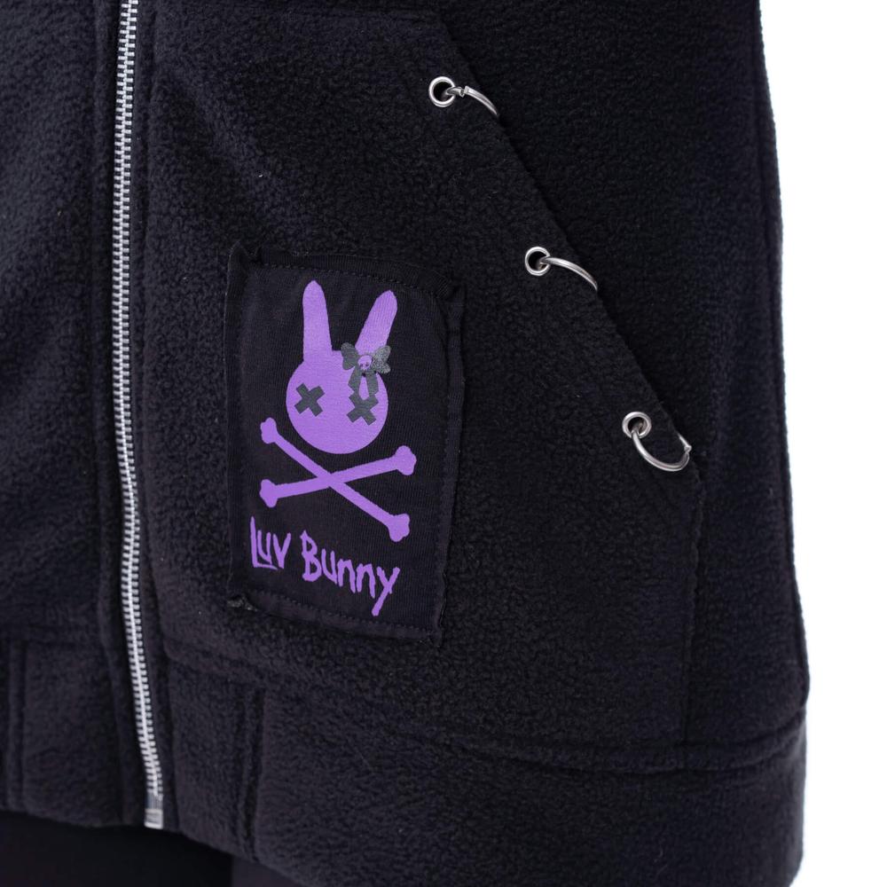 Luv Bunny - Lunar Bunny Kapuzenpullover mit Reißverschluss - Schwarz/Mehrfarben